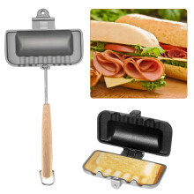 Piastra grill pieghevole antiaderente a 2 lati per sandwich, toast, colazione e pancake.