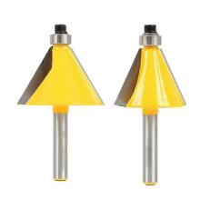 15 & 30 Chamfer Router Bit Set 2-Piece 1/4 Inch Shank Edge Forming
