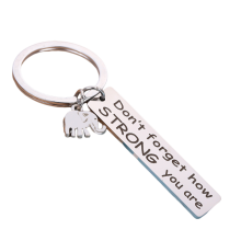 Schlüsselanhänger mit Elefant und inspirierendem Text Silver