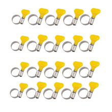 Fascette stringitubo in acciaio inox da 8 mm a 12 mm, regolabili, 20 pezzi, gialle