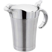 Salsera de acero inoxidable de doble pared con tapa abatible, 750 ml.