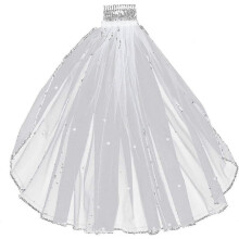 Elegant Lace Pearl Flower Girl Veil with Hair Comb Wedding Accessory for Children