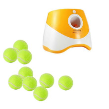 (Orange, 9 Balls) Automaattinen pallonheitin koirille: Kolmen nopeustason säätö, kestävä ABS-muovi, vuorovaikutteinen lelu aktiiviseen leikkiin