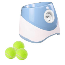 (Blue, 3 Balls) Automaattinen pallonheitin koirille: Kolmen nopeustason säätö, kestävä ABS-muovi, vuorovaikutteinen lelu aktiiviseen leikkiin