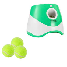 (Green, 3 Balls) Automaattinen pallonheitin koirille: Kolmen nopeustason säätö, kestävä ABS-muovi, vuorovaikutteinen lelu aktiiviseen leikkiin