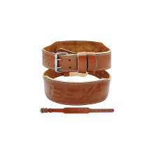 Weight Lifting Belt Leather 4” Padded Lumbar Back Support Suede Lining Steel Buckle Functional Training Bodybuilding Powerlifting Exercise Deadlifts
