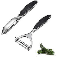 Lot de 2 éplucheurs en acier inoxydable pour légumes, fruits, carottes, pommes