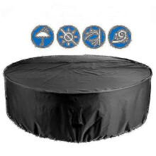 (230*110cm) Round Table Cover Waterproof UV Resistant Durable Patio Furniture Cover with Elastic Hem