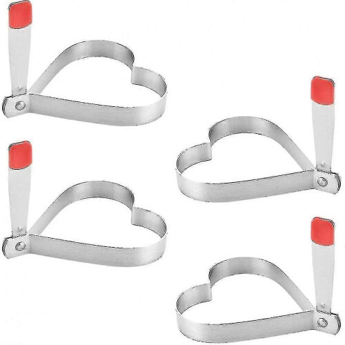 Nonstick Stainless Steel Egg Ring Molds 4 Pack Heart Shape Omelet Pancake Tool