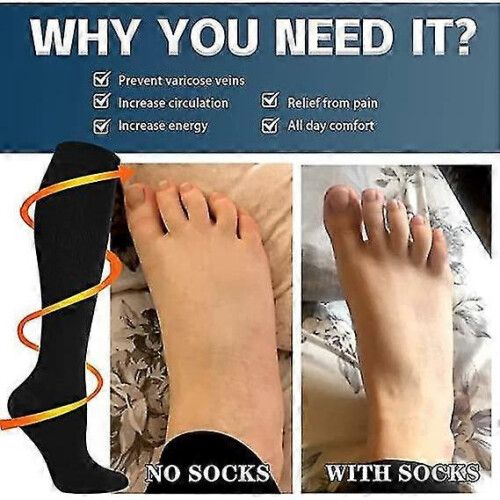paia di calze compressive per edema e vene varicose, ideali per la corsa, per uomo e donna. 1