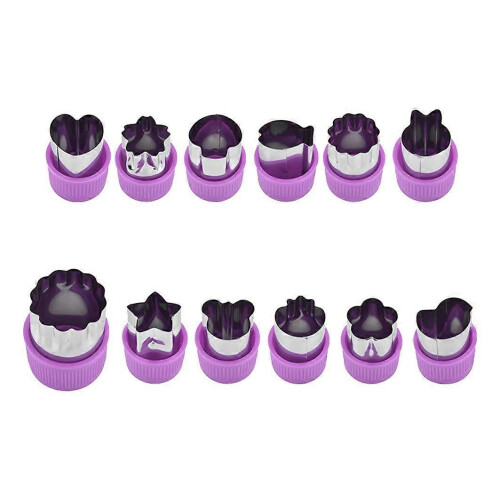 12-Piece Fruit Veggie Cutter Set Butterfly Embossing Biscuit Mold
