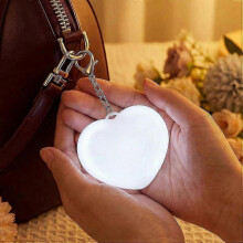 (White Heart) Luce da borsetta con sensore tattile, illuminatore LED per borse e zaini, piccola luce a clip