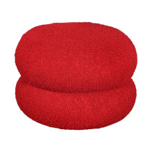 (Round) Footstool, Double Circle Design, Wood with Fleece, 30x30x23cm for Entryway, Dressing or Kids Seat
