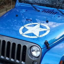 Autocollant en vinyle vieilli de 50 cm représentant une grande étoile militaire pour capot ou carrosserie de Jeep militaire