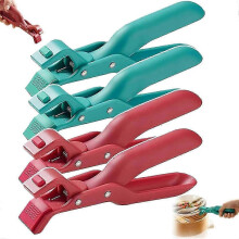 4er-Pack hitzebeständige Silikonzangen, Topfhalter, Mikrowellen-Schüsselhalter-Clip-Set