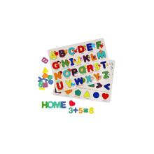 Wooden Alphabet Puzzles, ABC Alphanumeric Shape Puzzles, Montessori puzzle blocks Early Education Puzzle toys compatible with toddlers boys and girls.