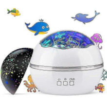 Kids 2in1 Star Projector Night Light - Rotating Moon Star & Sea Animal Multicolor for Bed