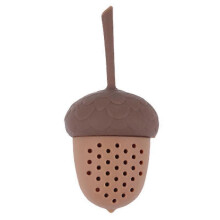 Set di 4 infusori per tè a forma di pigna in silicone, colore marrone, per teiera.