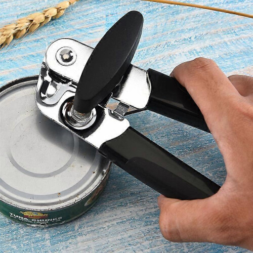 Multipurpose Kitchen Tools Labor-Saving Rotary Can Opener Decapper(1Pcs-Silver/Black) 1