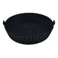 (Black) Silikonmatte für Airfryer kompatibel mit den meisten Modellen, 18,5 cm hitzebeständig & antihaft