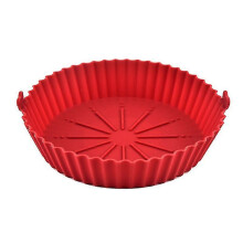 (Red) Silikonmatte für Airfryer kompatibel mit den meisten Modellen, 18,5 cm hitzebeständig & antihaft