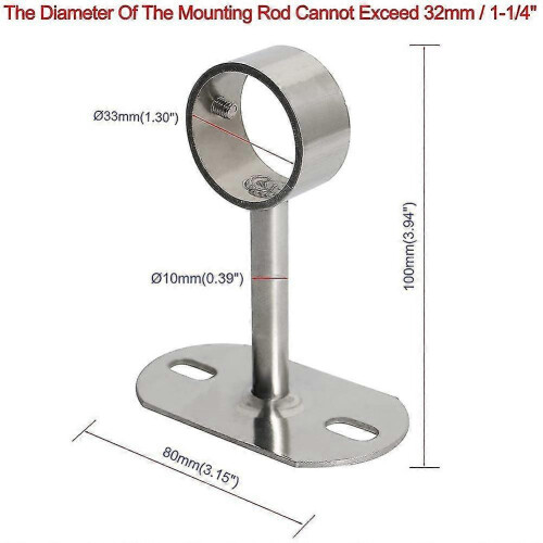 Ceiling Mount Bracket 32mm Dia Wardrobe Pipe Rod Lever Support Holder Pipe Flan 2