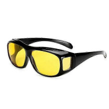 Lunettes de conduite de nuit anti-éblouissement noires polarisées à verres jaunes