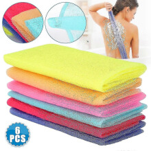 Set di 6 panni esfolianti in nylon giapponesi e coreani per corpo e schiena.