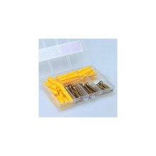 68 Pcs Wall Plugs and Screws Set - Masonry Fixings Kit (3 Sizes) Zinc-Plated Screws + PE Rawl Plugs