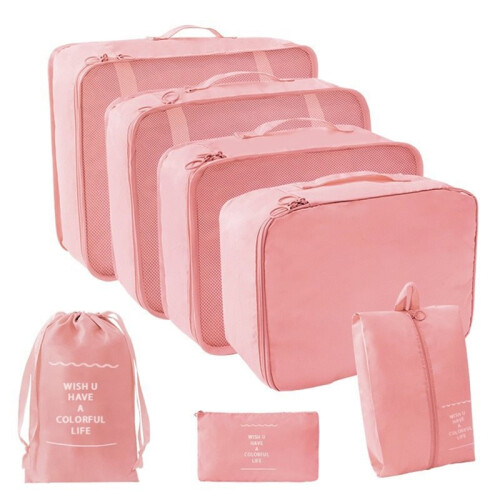 7pcs Set Portable Luggage Travel Storage Bags for Efficient Clothes Sorting