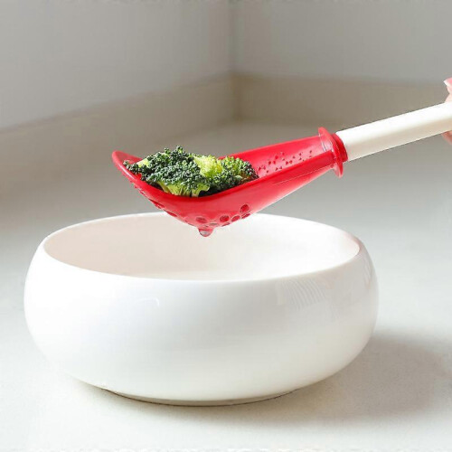 Red 1Pcs Multifunctional Kitchen Cooking Spoon Garlic Press Colander Filter 2