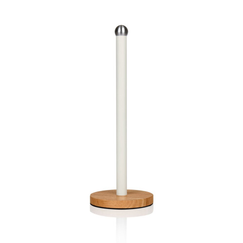 (White) Swan Nordic Towel Pole with Bamboo Base