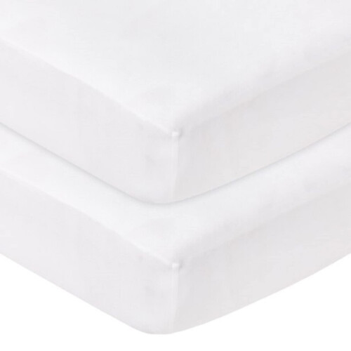 - 2 x Cot Bed Fitted Sheets 100% Cotton Very Soft (70 x 140 cm)