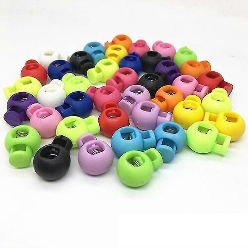 10pcs Plastic Double Holes Spring Cord Locks Oval Toggle for Drawstrings Cord Ends Fastener 1