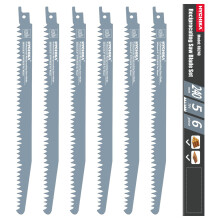 Reciprocating Saw Blade, 240 mm 5 TPI Fast Wood Bi-Metal Cutting Reciprocating Saw Blades Compatible with HYCHIKA & Many Others, 6 Pieces