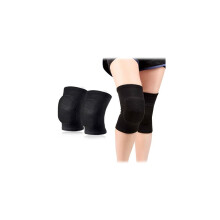 1 Pair Stretchy Knee Pads, Full Black Soft Brace Breathable Sleeve Protective compatible with Dance Volleyball Football Yoga Tennis Cycling Jogging