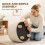 Homcom HOMCOM Round Storage Ottoman with Reversible Lid, Beige 8