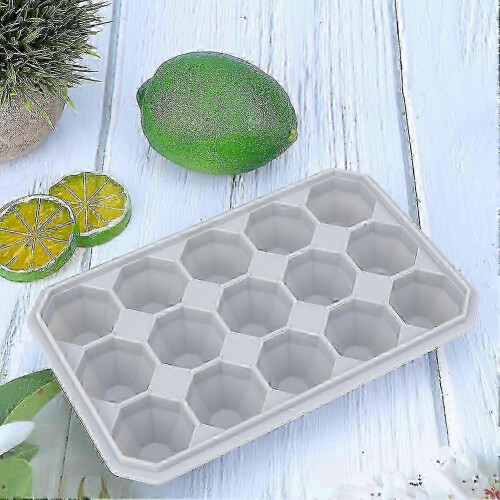 Gray DIY Silicone 15-Cavity Ice Tray Pudding Chocolate Mold with Lid 2