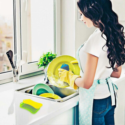 3Pcs Multicolour Food Grade Silicone Reversible Kitchen Dish Brush 1