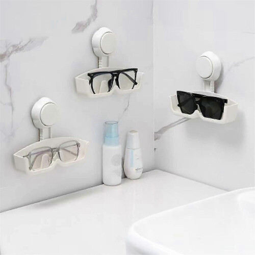 Sturdy Quality Plastic Suction Cup Glasses Holder Seamlessly Fits Modern Household Decor 1
