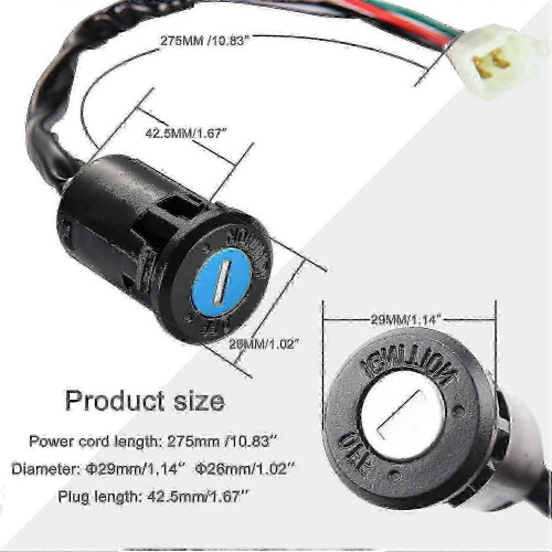Universal 4-Pin Ignition Key Switch Replacement for 50-125cc ATV Dirt Bikes 1