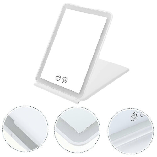 Rechargeable Folding Desktop Makeup Mirror with LED Light 2