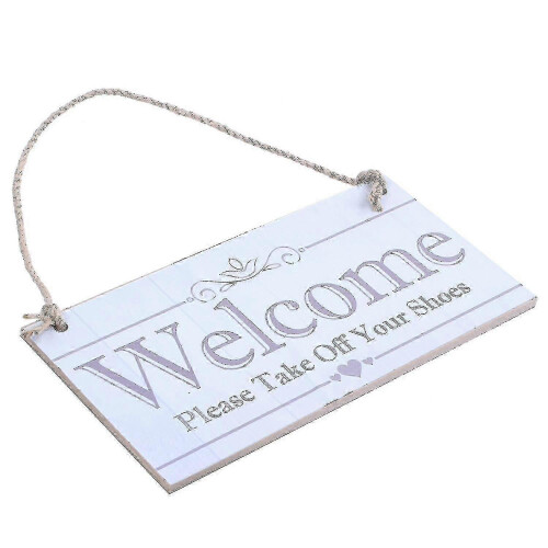 Please Remove Your Shoes Welcome Hanging Sign Plaque for Entryway 1