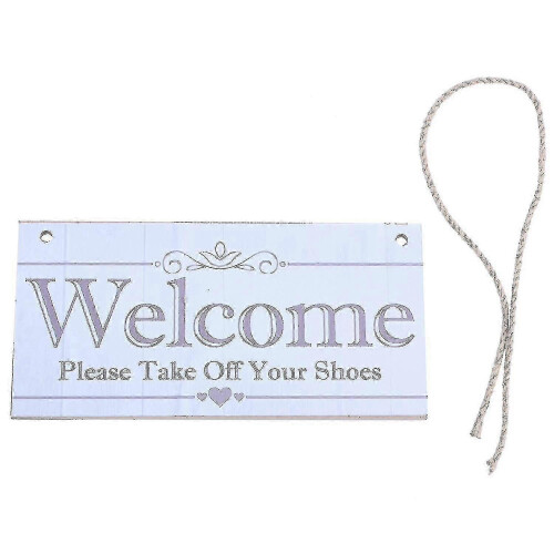 Please Remove Your Shoes Welcome Hanging Sign Plaque for Entryway 2