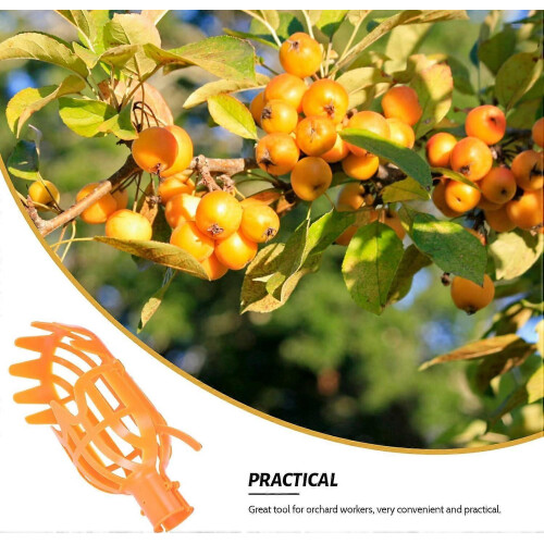 Tree Fruit Harvester Picker Basket for Orange Lemon Pear Peach (Yellow Orange White) 1