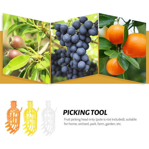 Tree Fruit Harvester Picker Basket for Orange Lemon Pear Peach (Yellow Orange White) 2