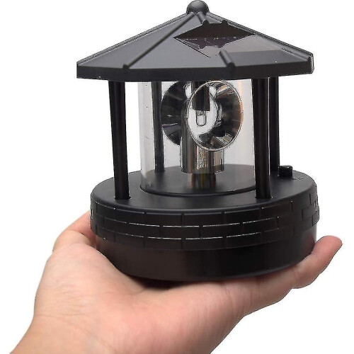 Large 360 Rotating Solar Powered Lighthouse LED Lamp Waterproof Statue Rotating Li 2