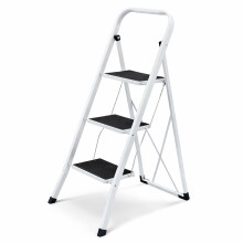 Oypla Foldable 3 Step Ladder Stepladder Non Slip Tread Safety Steel