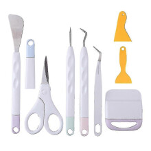 8-teiliges Multitool-Entgitterungsset + Basis-Entgitterungsset für Bastelvinyl + 6-teiliges Set mit 2 gelben Schaufeln