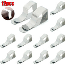 Pinces à nappe réglables en acier inoxydable, lot de 12, couleur argent, pour table de cuisine ou de salle à manger